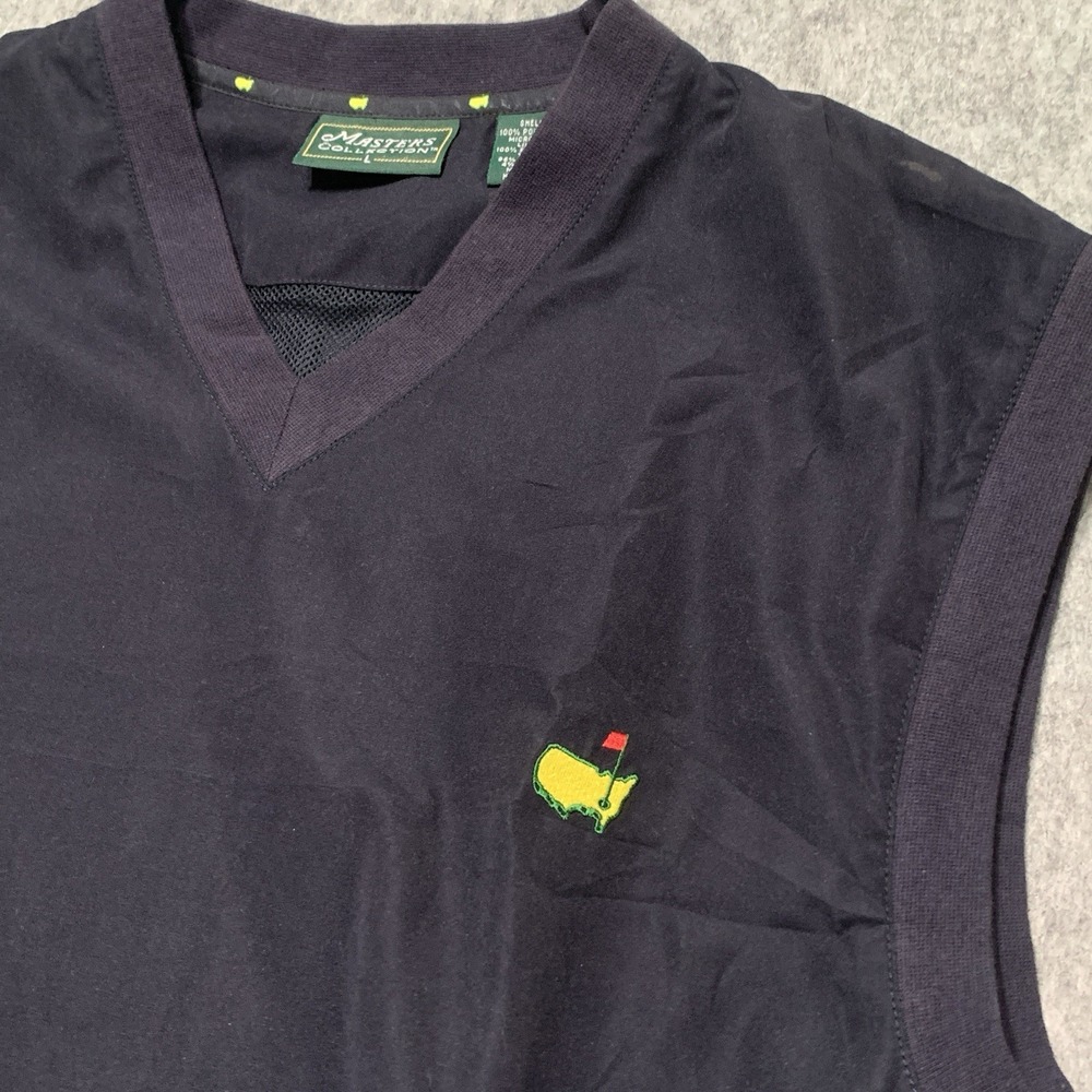 Masters Collection Augusta Men's Pullover Vest Windbreaker V Neck Navy Size L - Picture 3 of 9